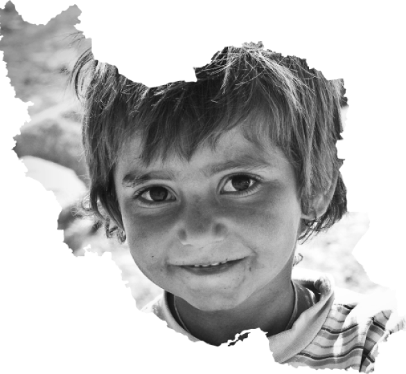child on iran map